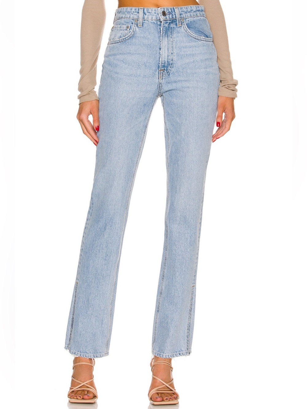 GRLFRND DENIM JEANS THE HIGH RISE BOOT WITH SLIT THE PETITE HARLOW SZ29 nwt